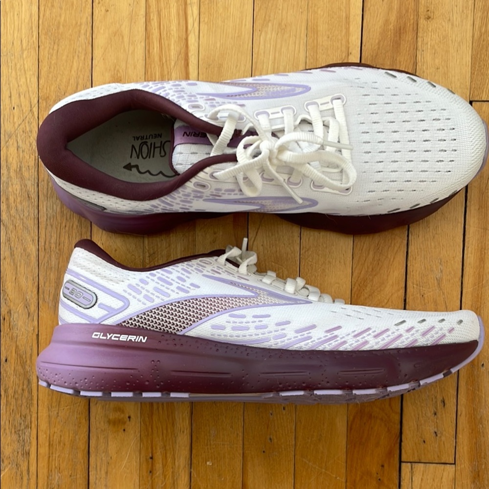 Brooks Women's Glycerin Running Shoes - White and Purple